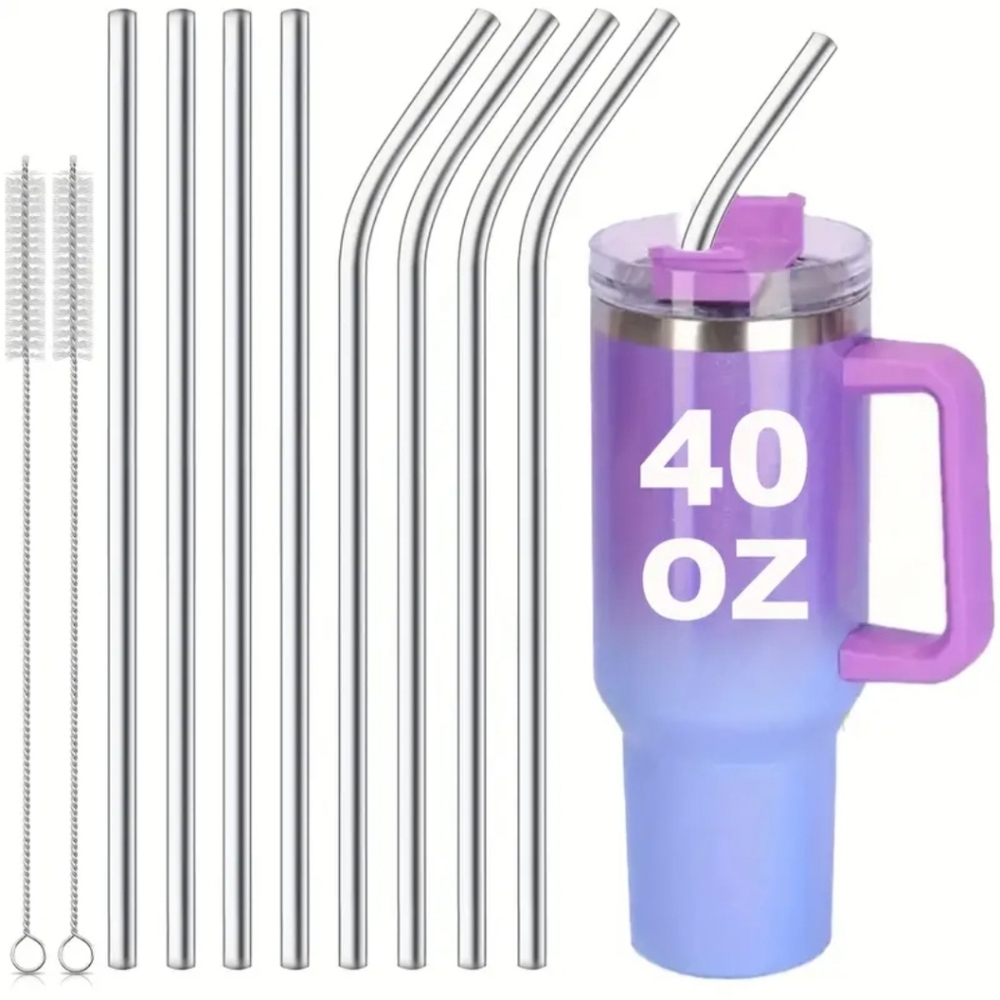 NWT! 5pc Replacement Stainless Steel Long Straws For Stanley Cup